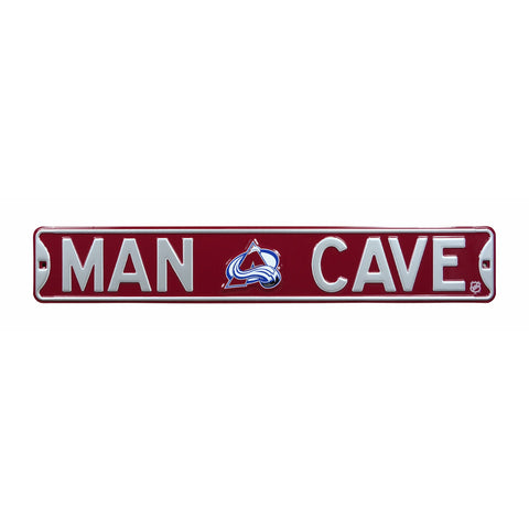 Colorado Avalanche - MAN CAVE - Embossed Steel Street Sign