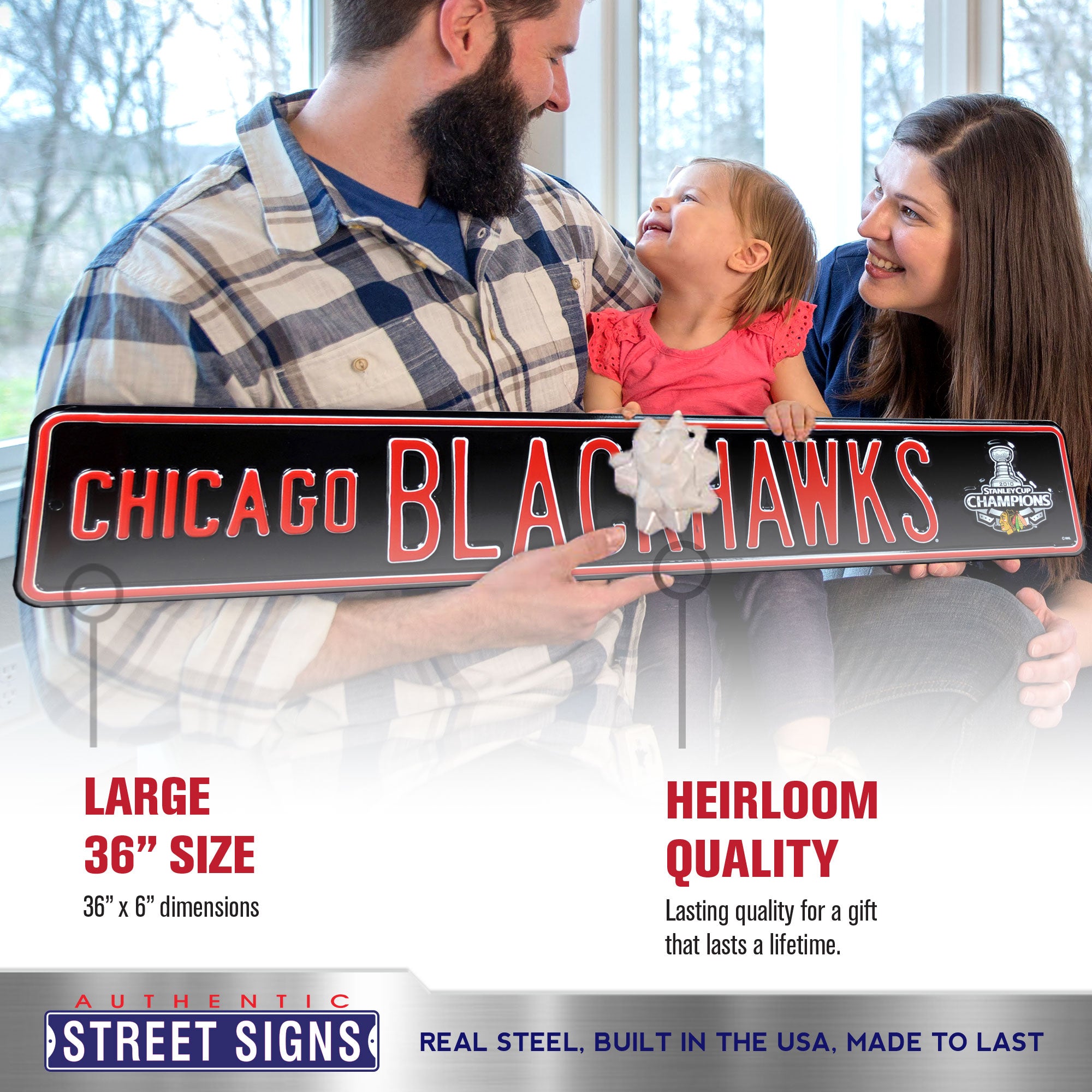 Chicago Blackhawks - 2010 STANLEY CUP - Embossed Steel Street Sign