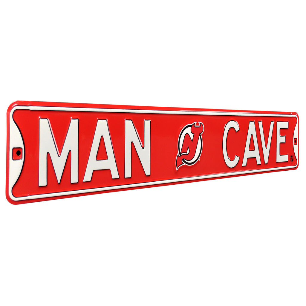 New Jersey Devils - MAN CAVE - Embossed Steel Street Sign
