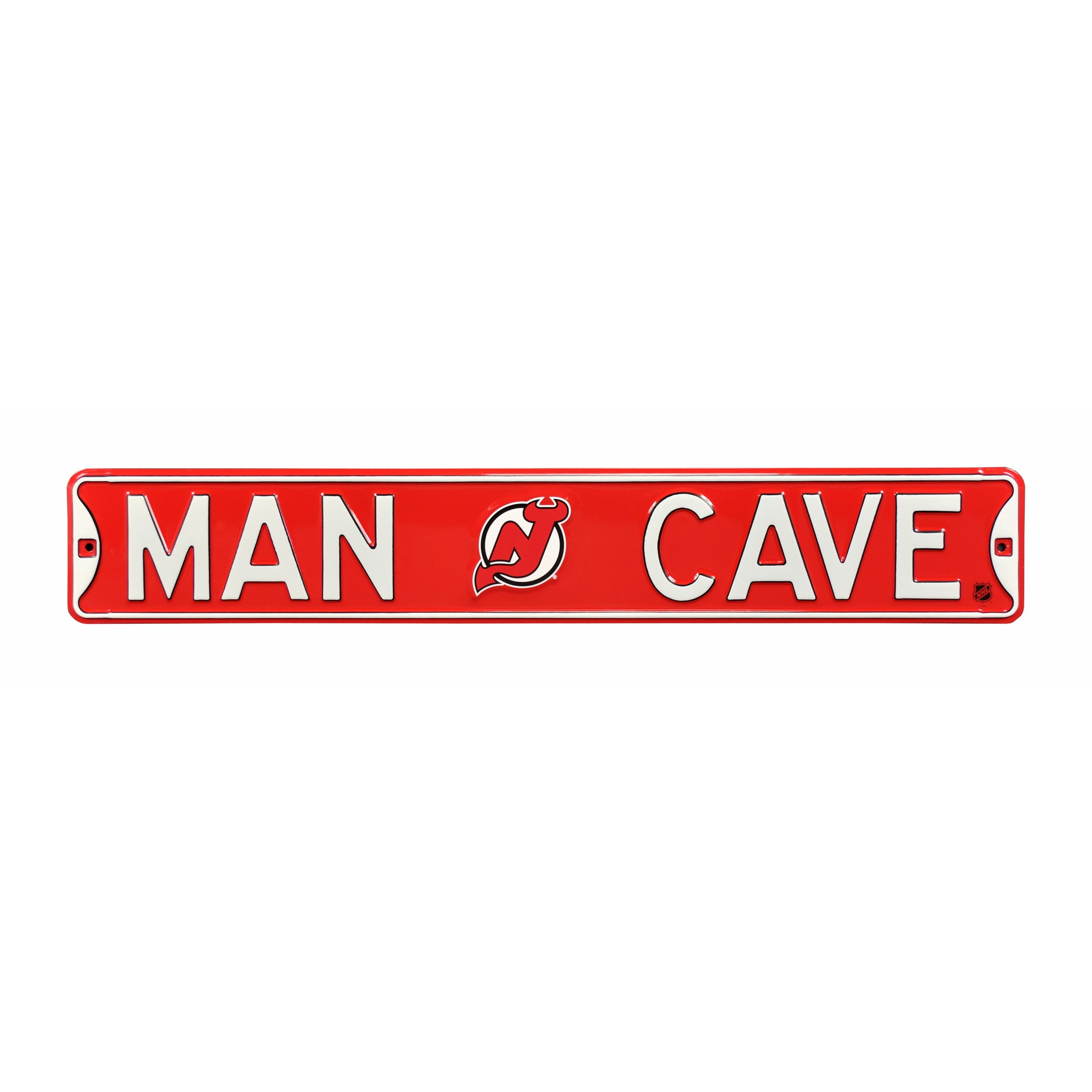New Jersey Devils - MAN CAVE - Embossed Steel Street Sign