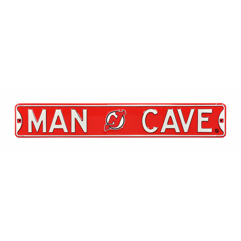 New Jersey Devils - MAN CAVE - Embossed Steel Street Sign