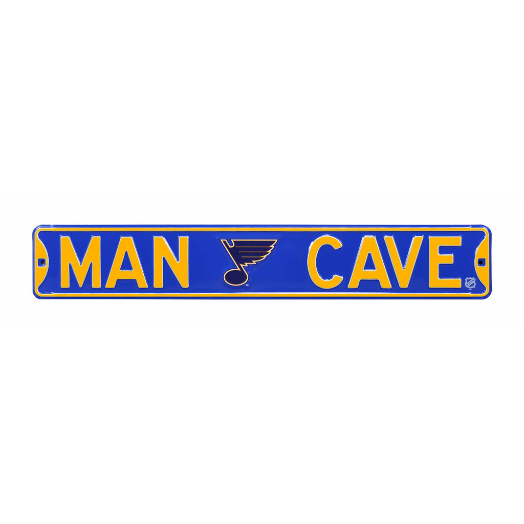 St. Louis Blues - MAN CAVE - Embossed Steel Street Sign