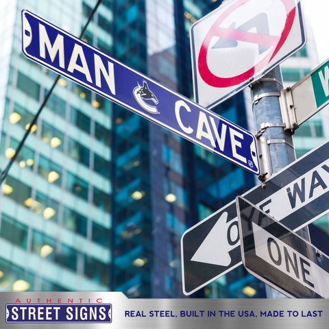 Vancouver Canucks - MAN CAVE - Embossed Steel Street Sign