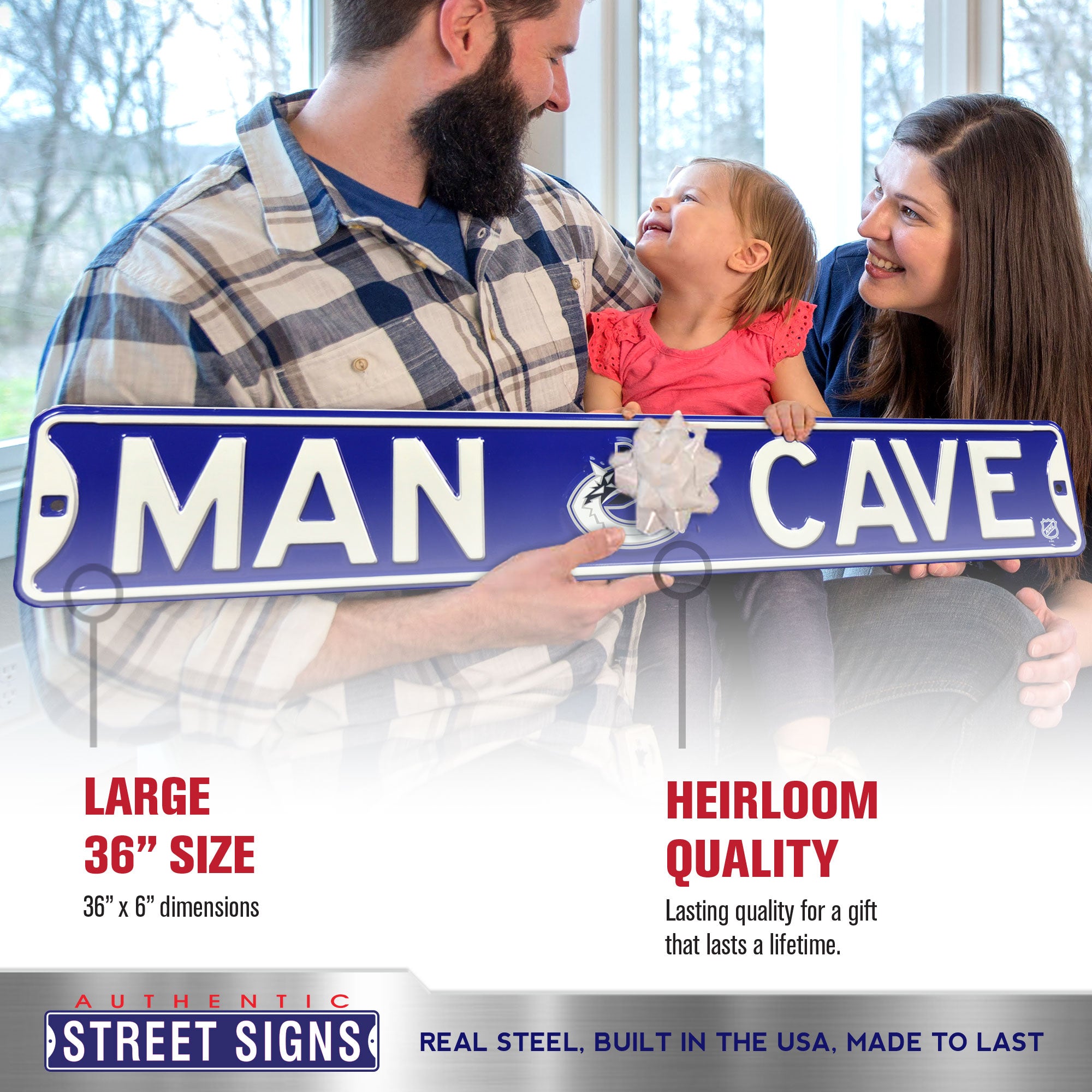 Vancouver Canucks - MAN CAVE - Embossed Steel Street Sign