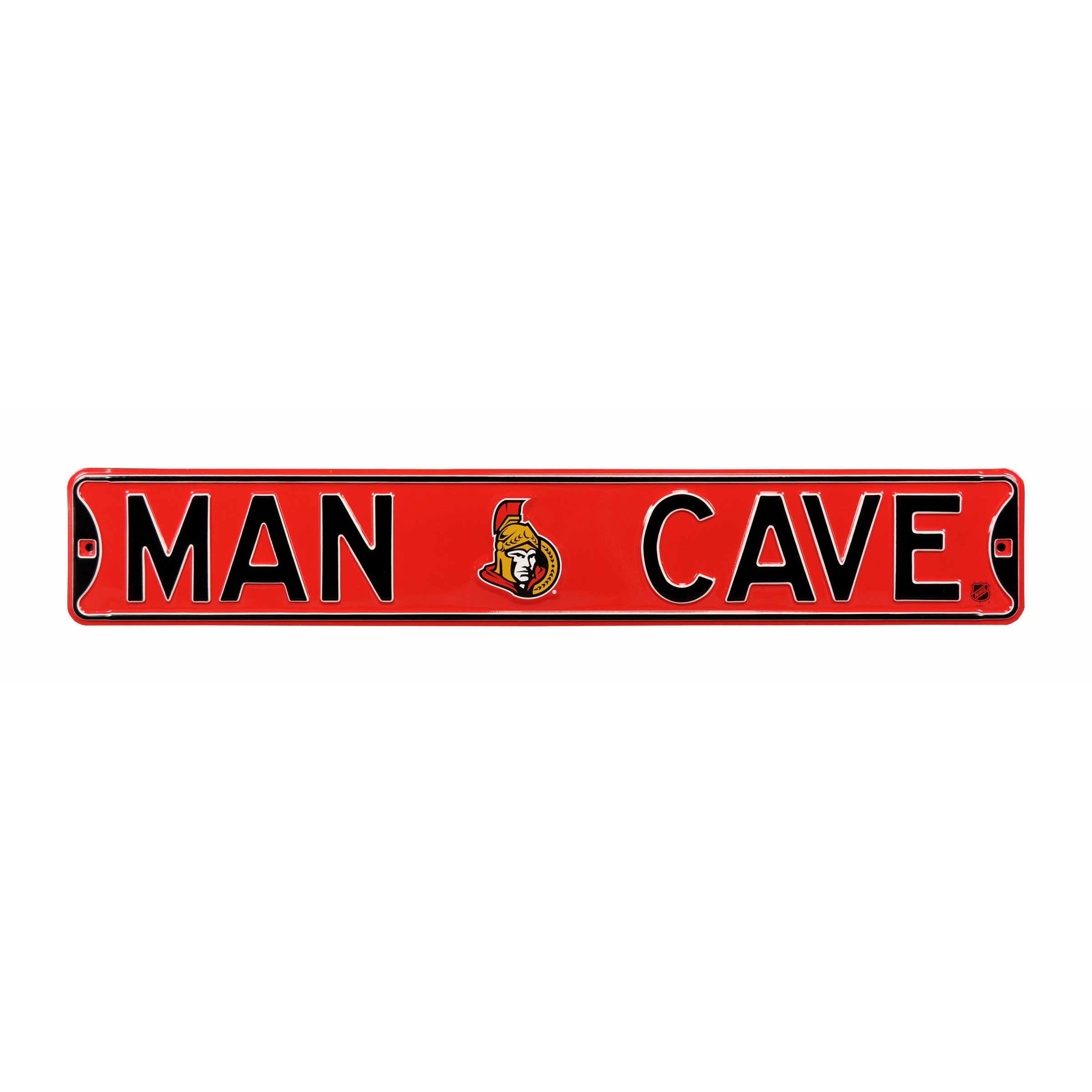 Ottawa Senators - MAN CAVE - Embossed Steel Street Sign