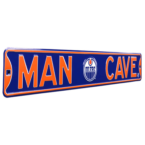 Edmonton Oilers - MAN CAVE - Embossed Steel Street Sign