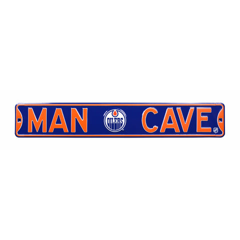 Edmonton Oilers - MAN CAVE - Embossed Steel Street Sign