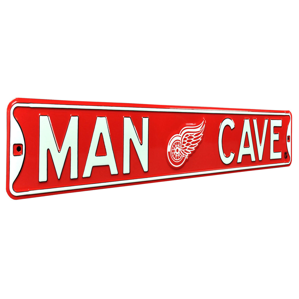Detroit Red Wings - MAN CAVE - Embossed Steel Street Sign