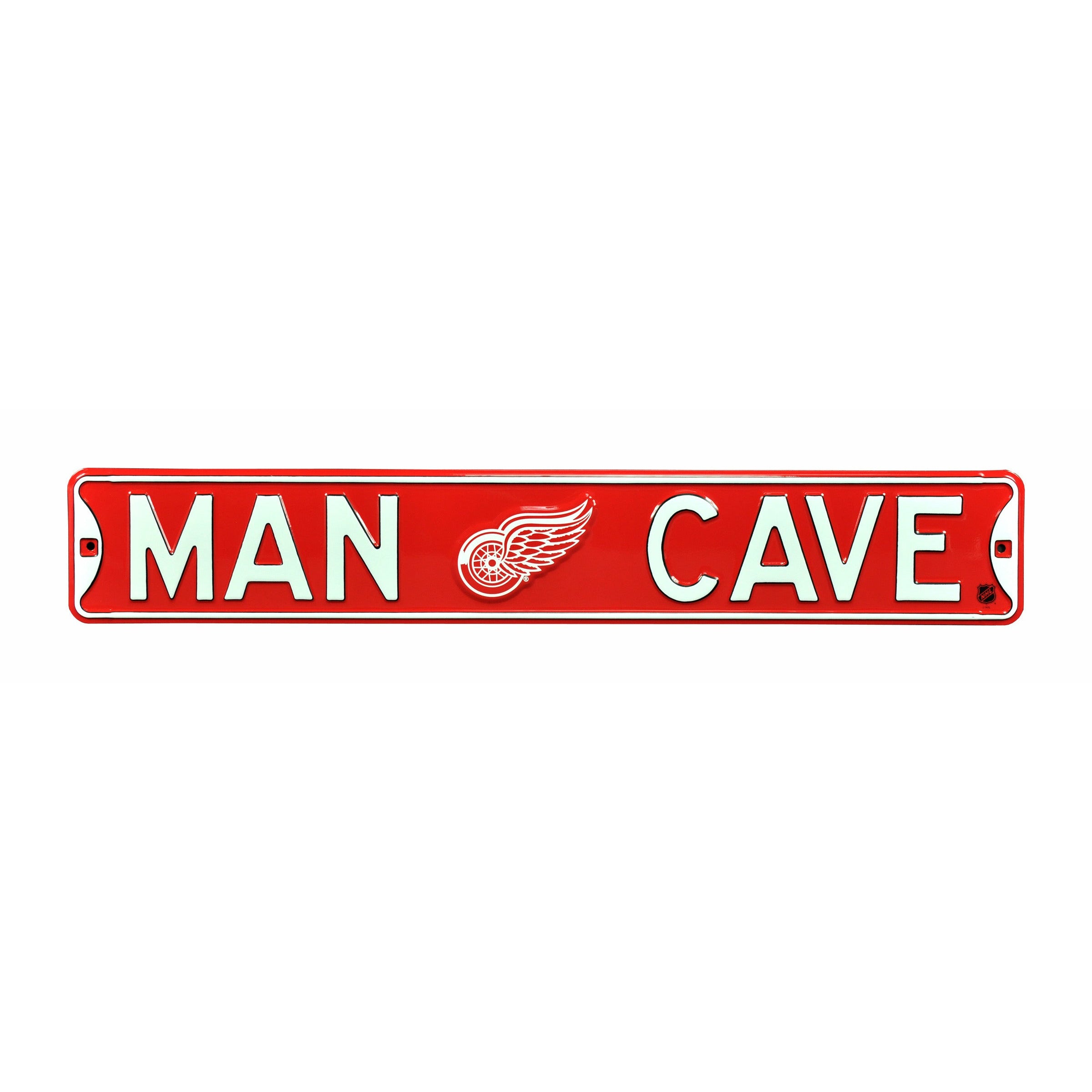 Detroit Red Wings - MAN CAVE - Embossed Steel Street Sign