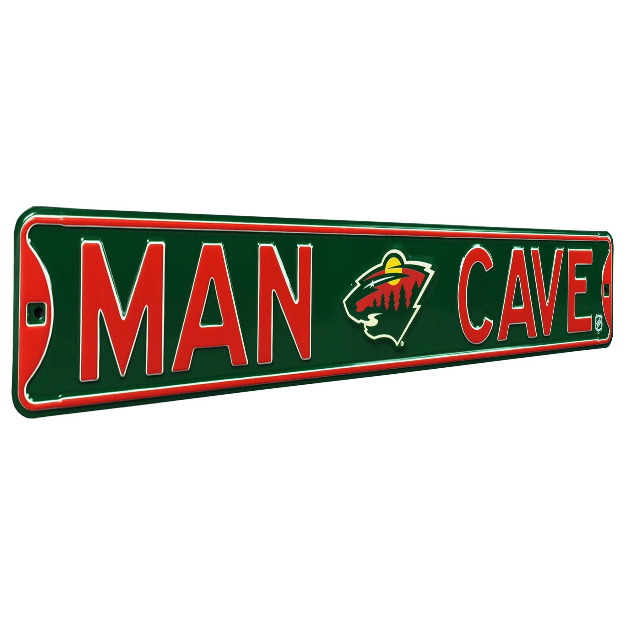 Minnesota Wild - MAN CAVE - Embossed Steel Street Sign