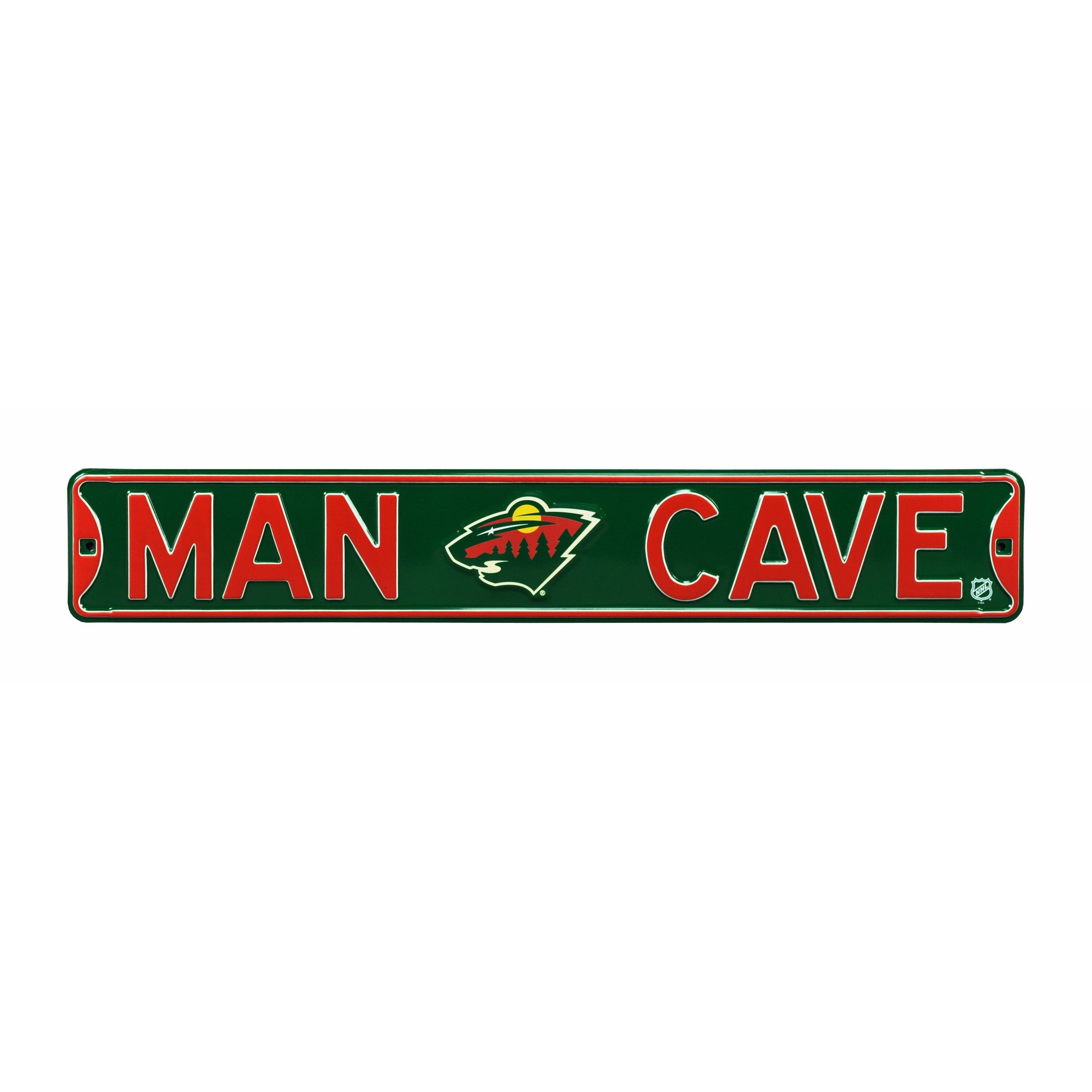 Minnesota Wild - MAN CAVE - Embossed Steel Street Sign