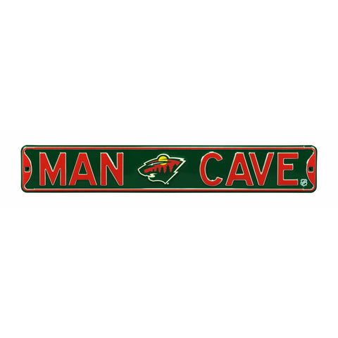 Minnesota Wild - MAN CAVE - Embossed Steel Street Sign