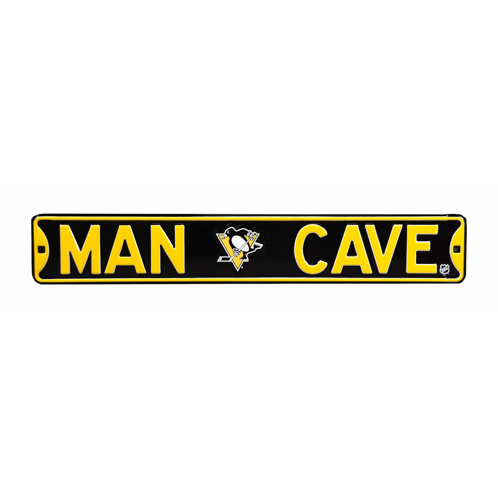 Pittsburgh Penguins - MAN CAVE - Embossed Steel Street Sign
