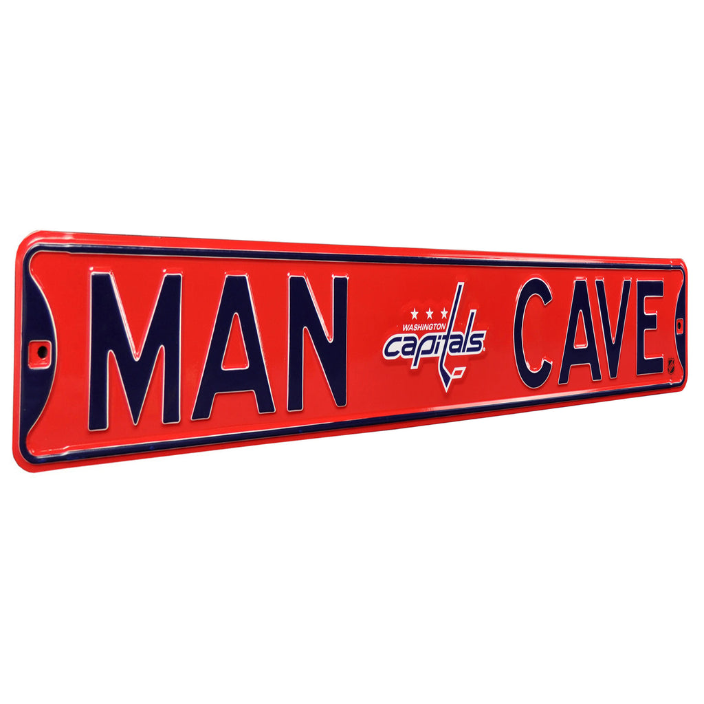 Washington Capitals - MAN CAVE - Embossed Steel Street Sign