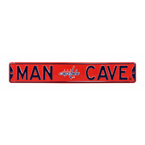 Washington Capitals - MAN CAVE - Embossed Steel Street Sign