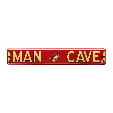 Arizona Coyotes - MAN CAVE - Embossed Steel Street Sign