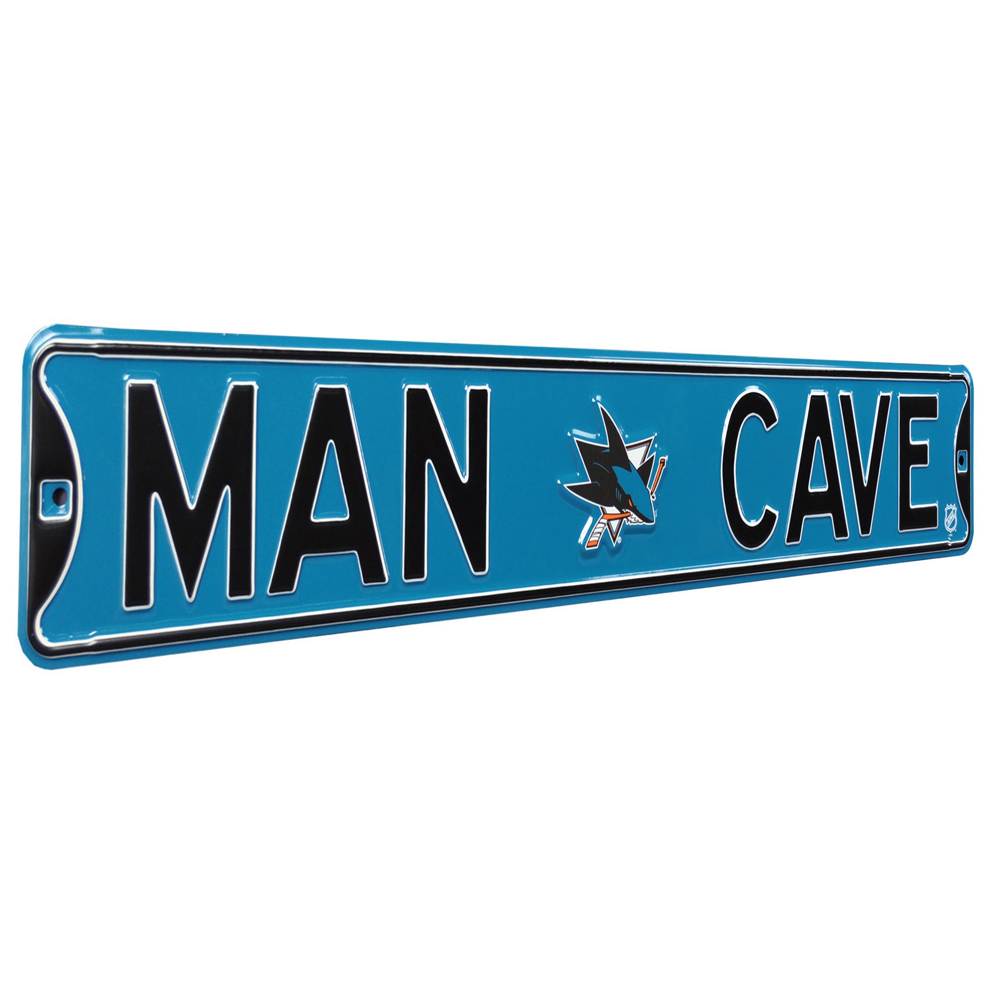 San Jose Sharks - MAN CAVE - Embossed Steel Street Sign