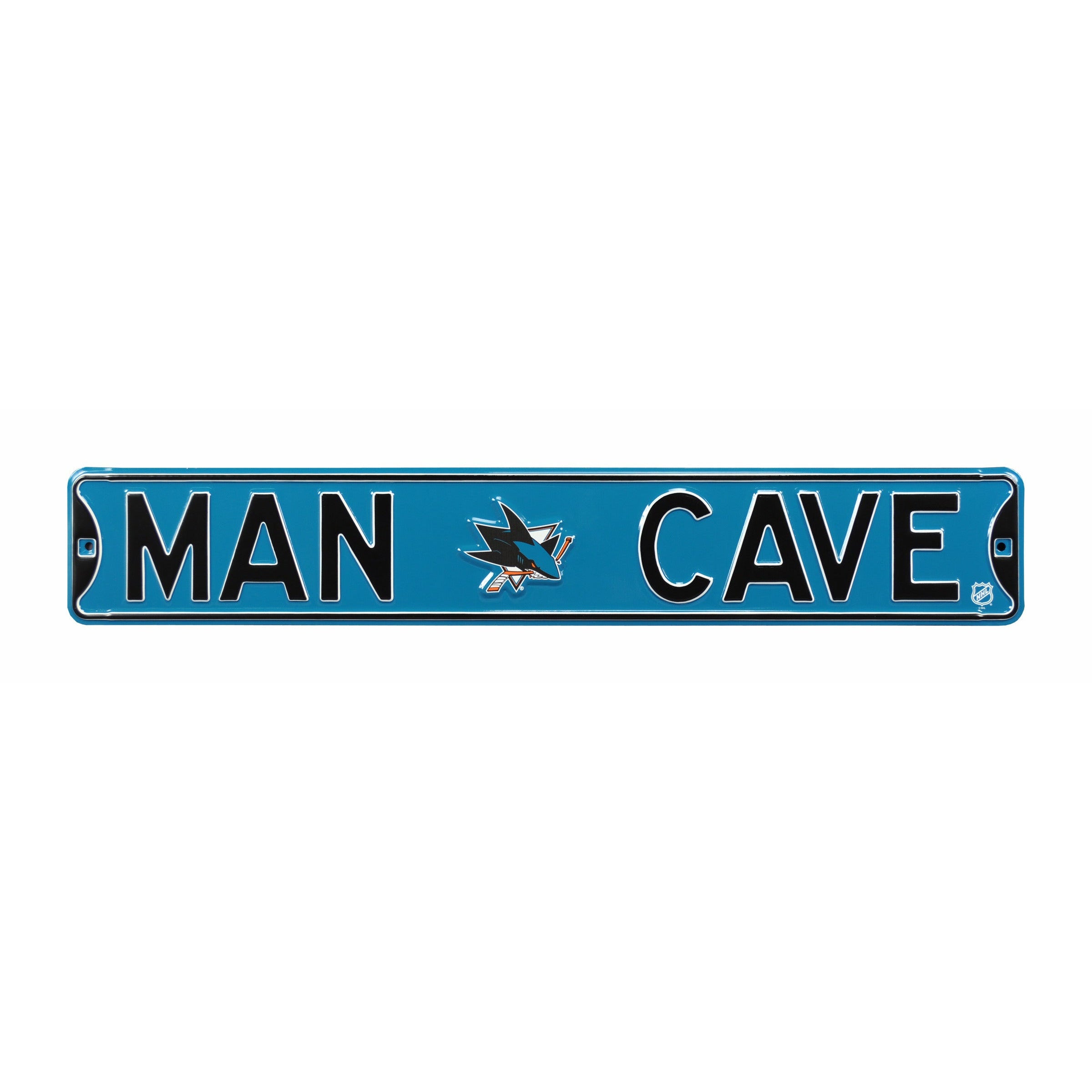 San Jose Sharks - MAN CAVE - Embossed Steel Street Sign