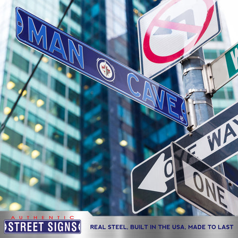 Winnipeg Jets - MAN CAVE - Embossed Steel Street Sign