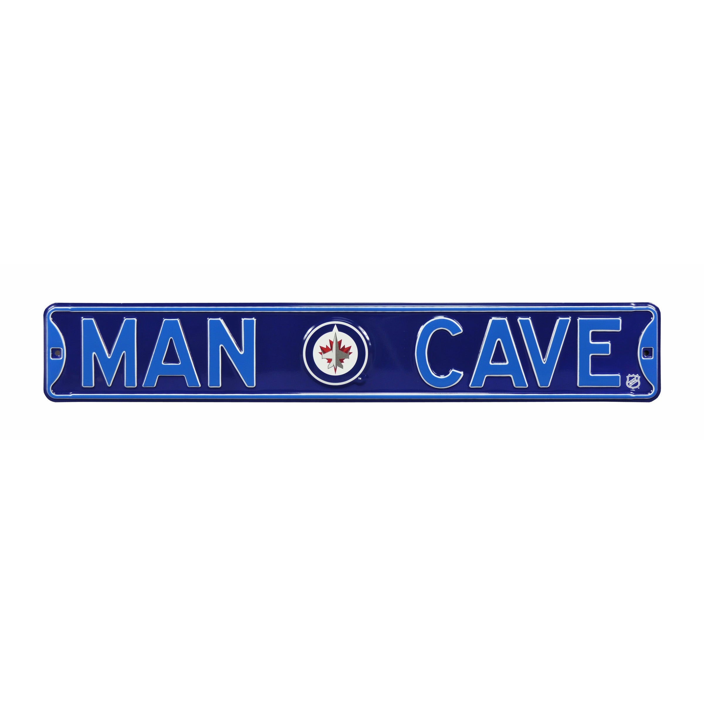Winnipeg Jets - MAN CAVE - Embossed Steel Street Sign