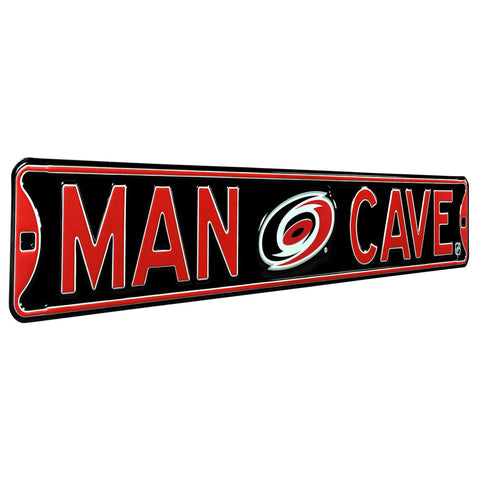 Carolina Hurricanes - MAN CAVE - Embossed Steel Street Sign
