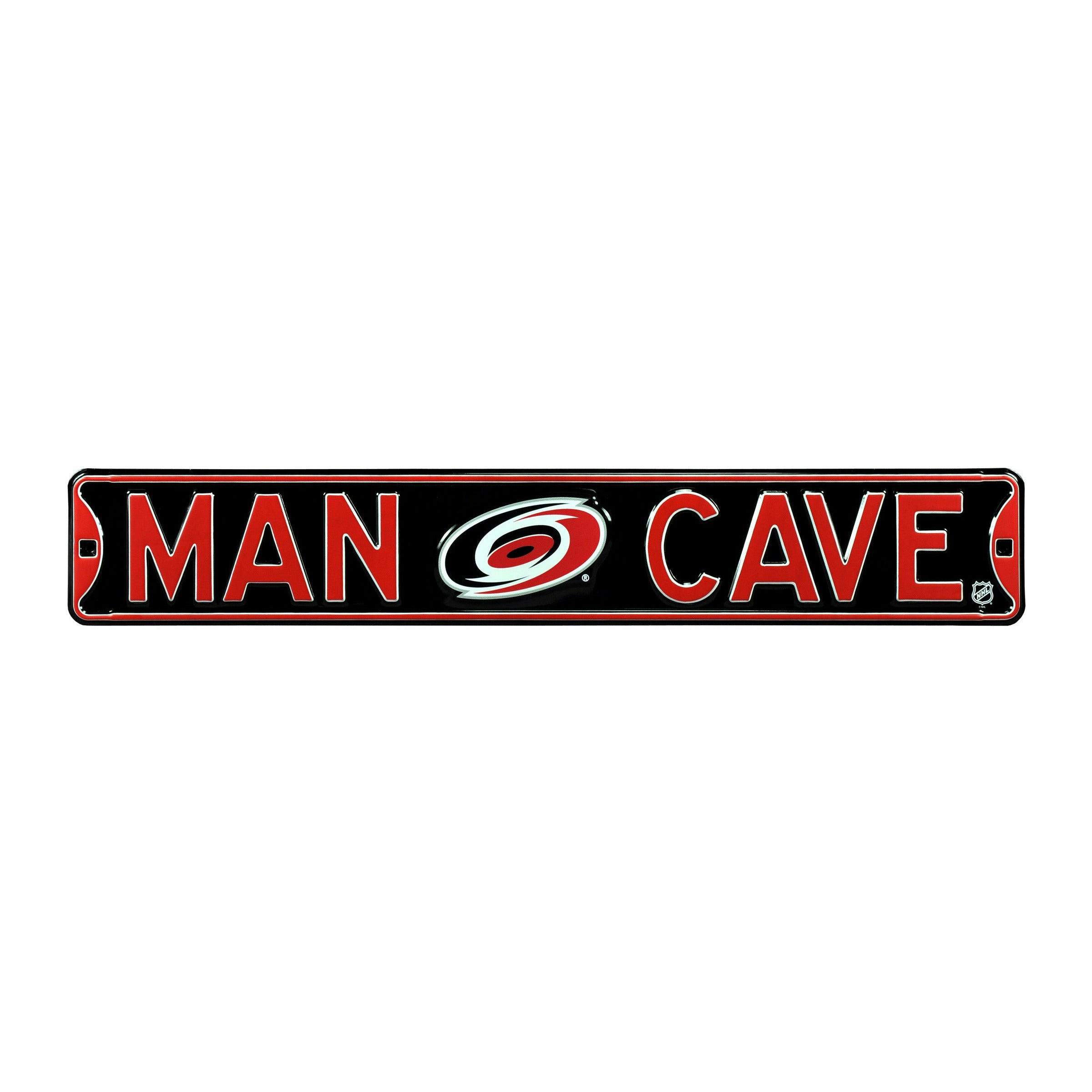 Carolina Hurricanes - MAN CAVE - Embossed Steel Street Sign