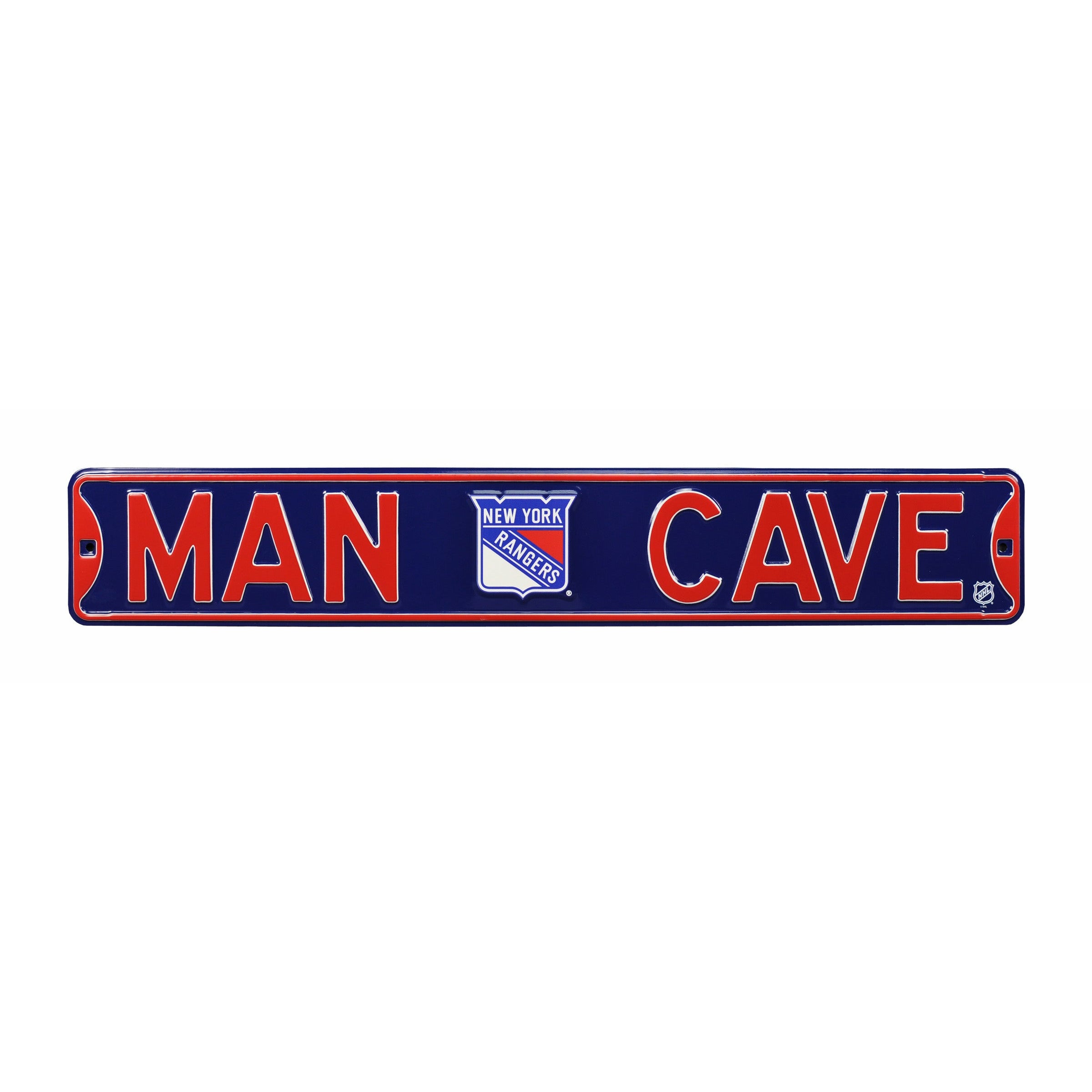 New York Rangers - MAN CAVE - Embossed Steel Street Sign
