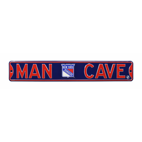 New York Rangers - MAN CAVE - Embossed Steel Street Sign