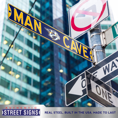 Nashville Predators - MAN CAVE - Embossed Steel Street Sign