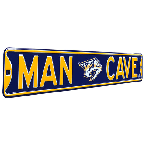 Nashville Predators - MAN CAVE - Embossed Steel Street Sign