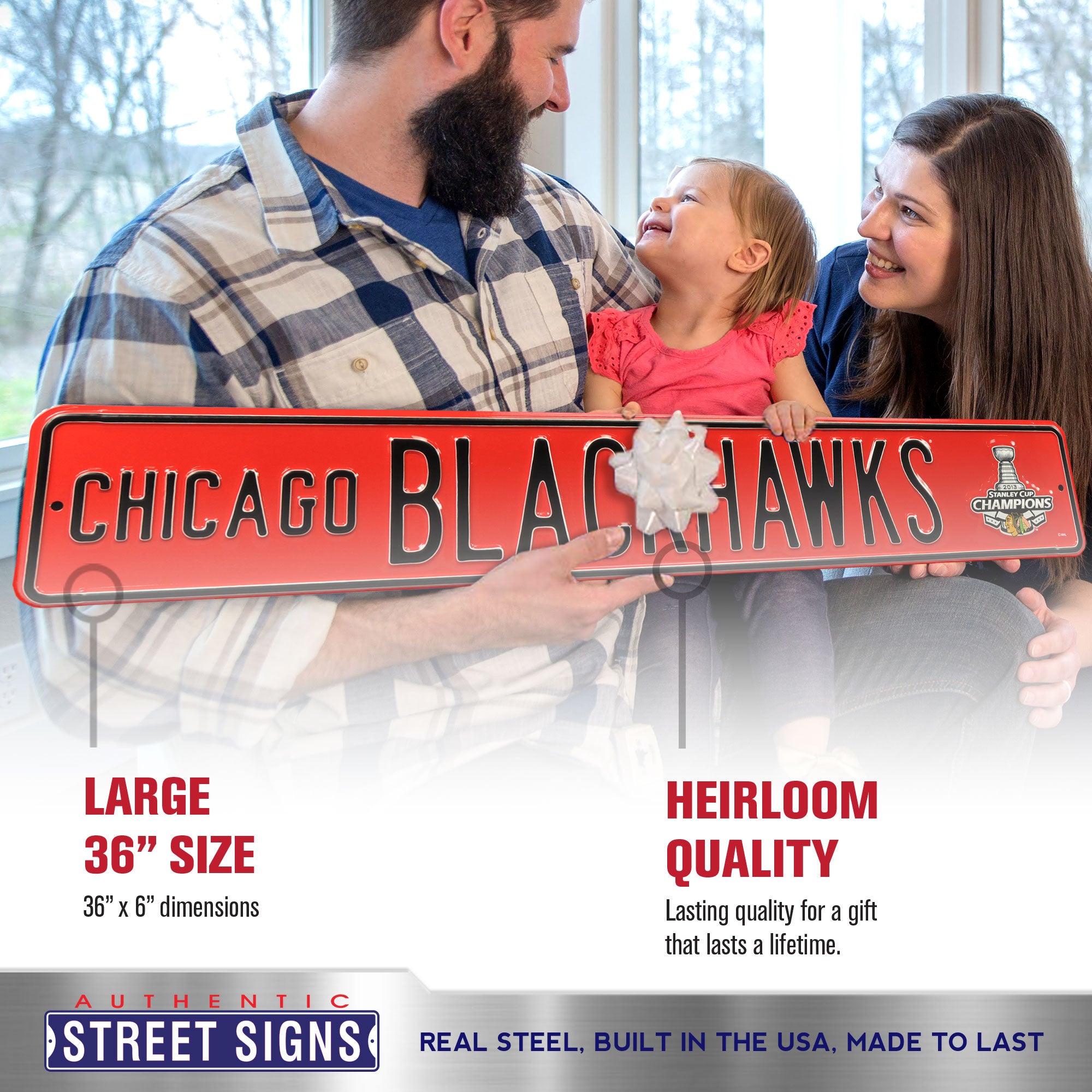 Chicago Blackhawks - 2013 STANLEY CUP - Embossed Steel Street Sign