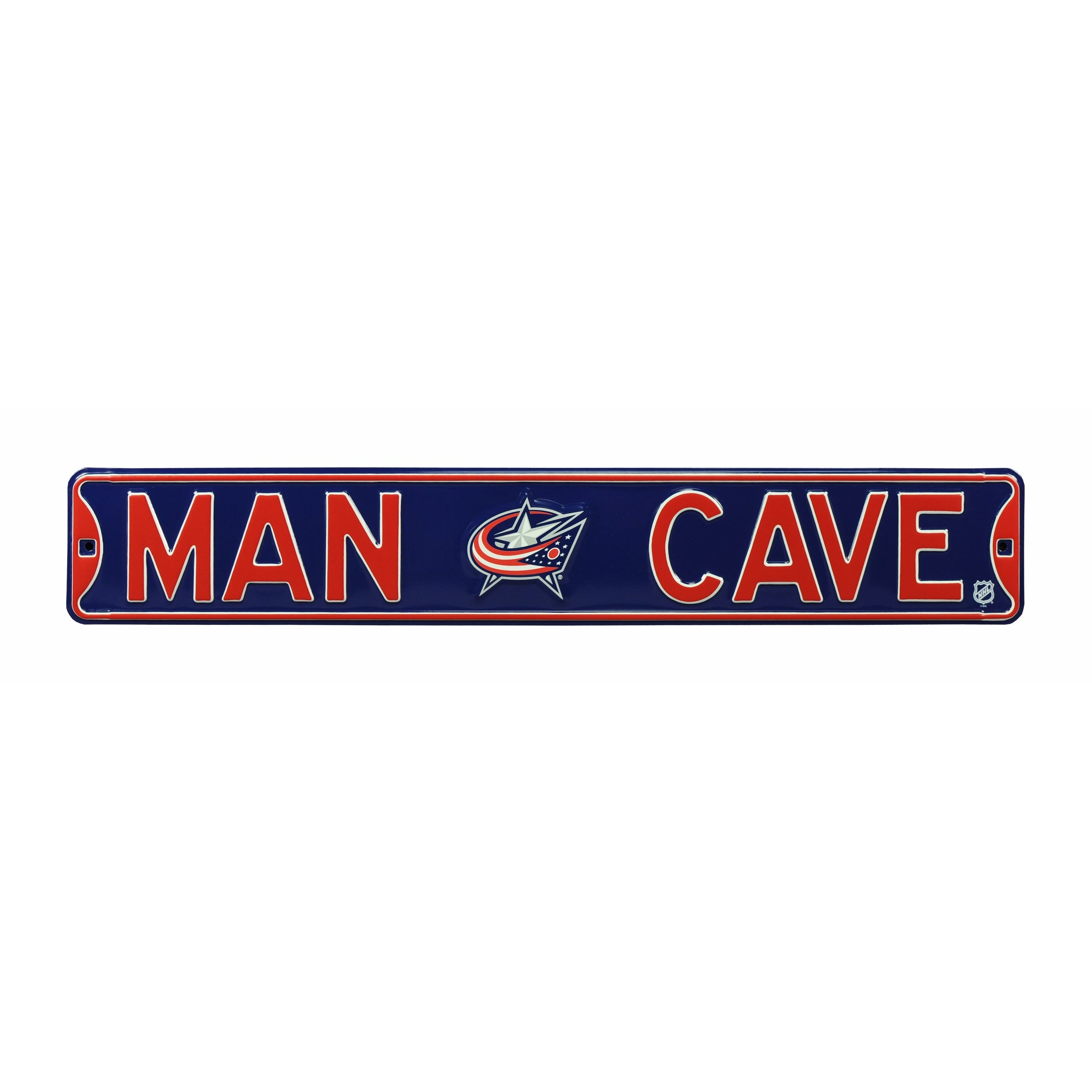 Columbus Blue Jackets - MAN CAVE - Embossed Steel Street Sign