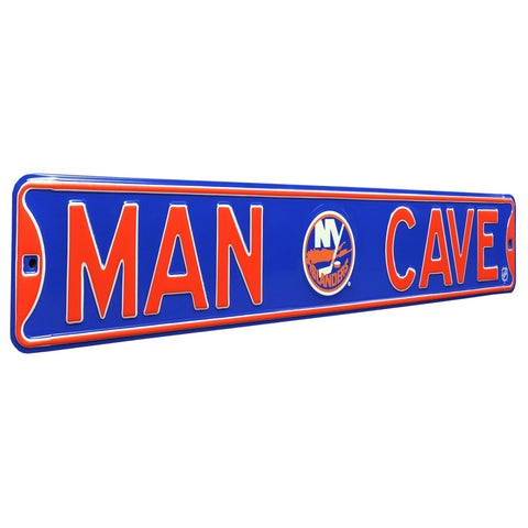 New York Islanders - MAN CAVE - Embossed Steel Street Sign