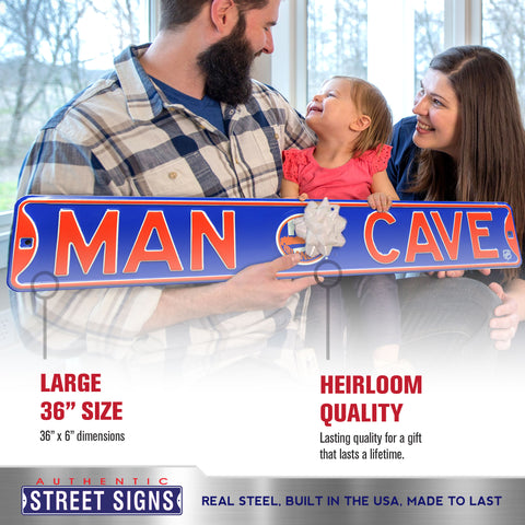 New York Islanders - MAN CAVE - Embossed Steel Street Sign