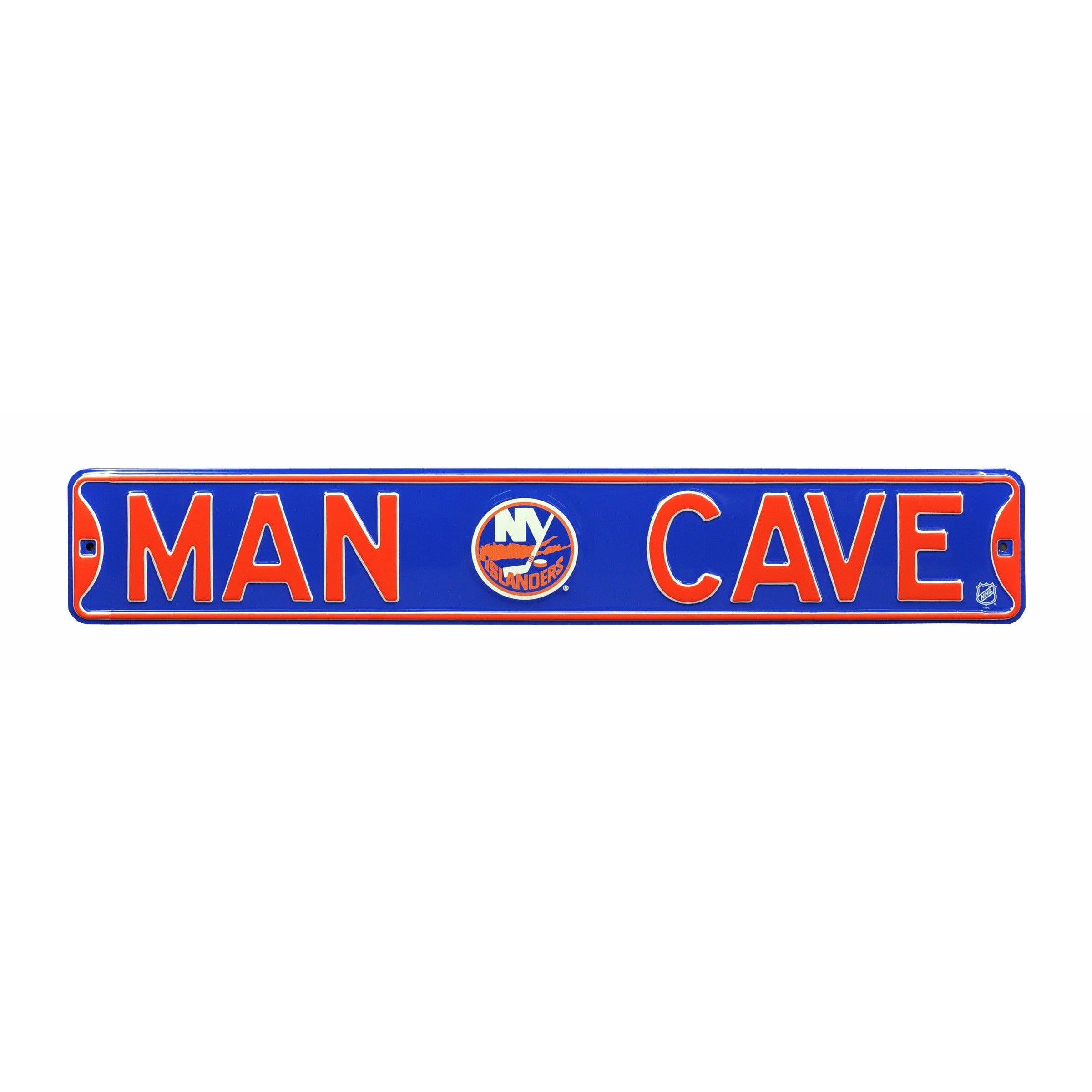New York Islanders - MAN CAVE - Embossed Steel Street Sign