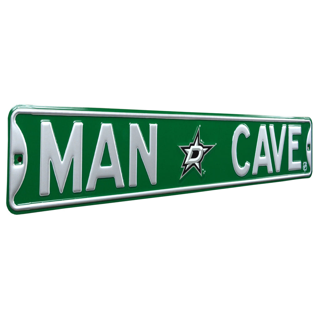 Dallas Stars - MAN CAVE - Embossed Steel Street Sign