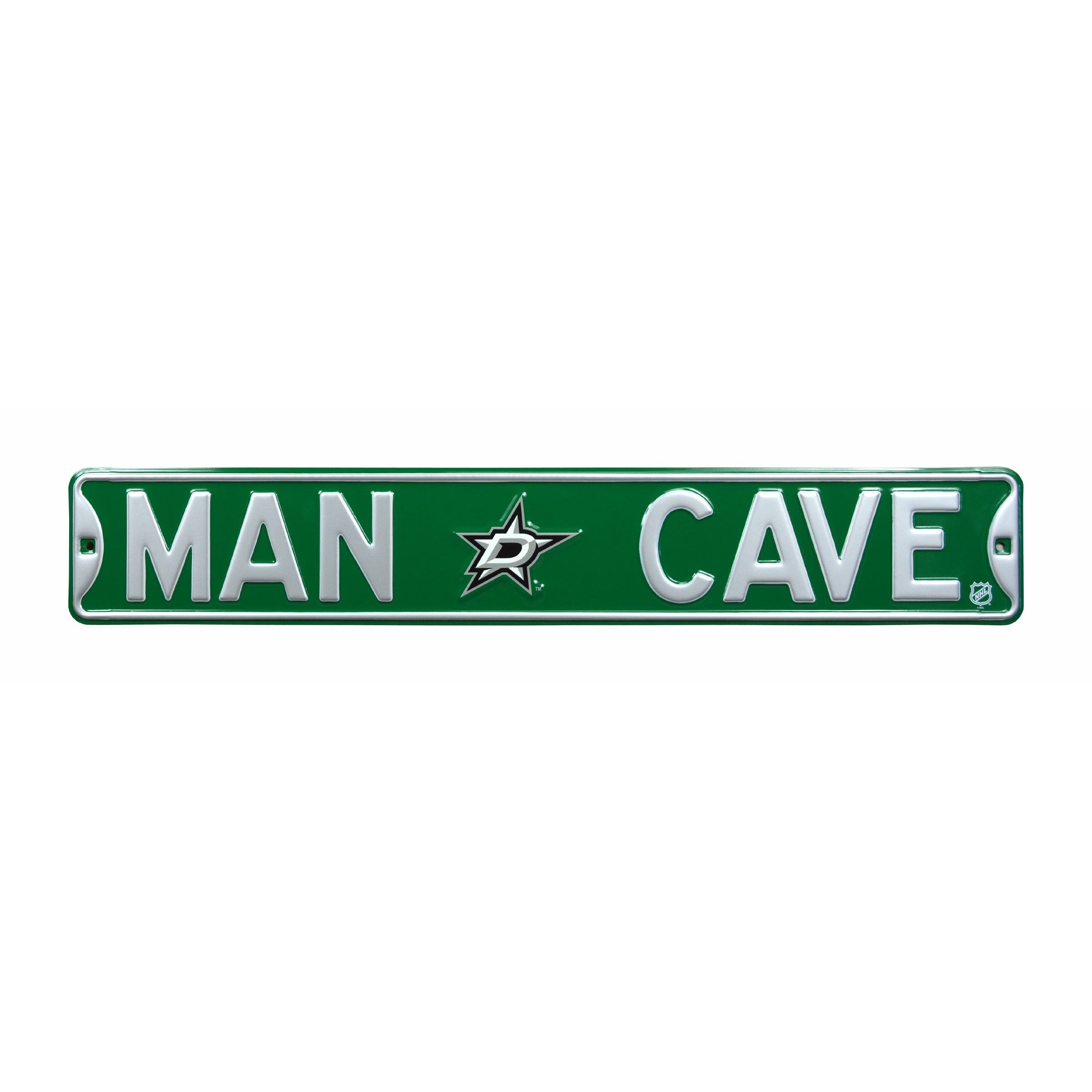 Dallas Stars - MAN CAVE - Embossed Steel Street Sign