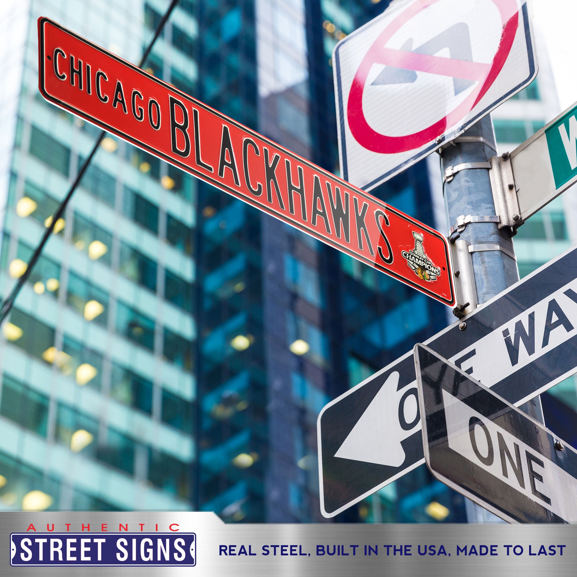 Chicago Blackhawks - 2015 STANLEY CUP - Embossed Steel Street Sign