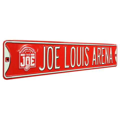 Detroit Red Wings - JOE LOUIS ARENA FAREWELL - Embossed Steel Street Sign