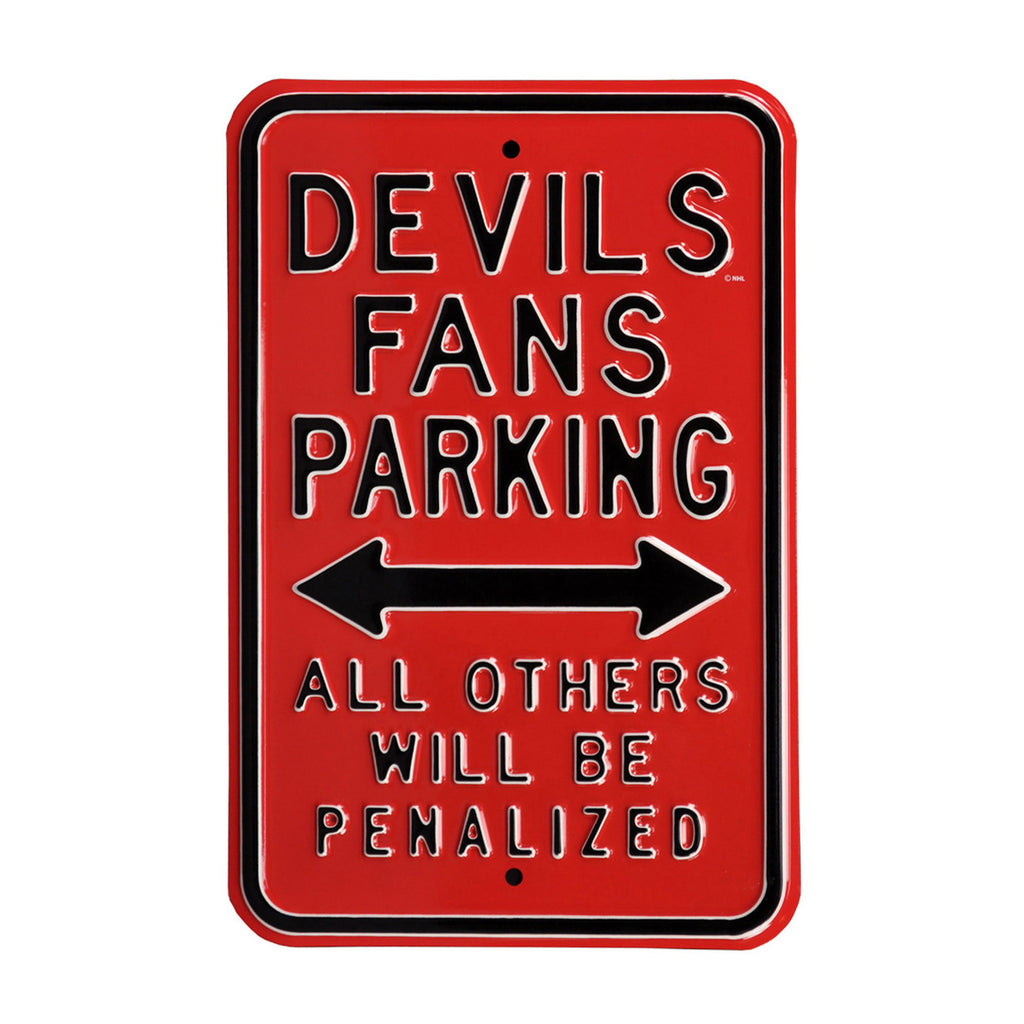 New Jersey Devils - ALL OTHER FANS PENALIZED - Embossed Steel Parking Sign