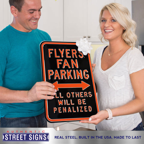 Philadelphia Flyers - ALL OTHER FANS PENALIZED - Embossed Steel Parking Sign