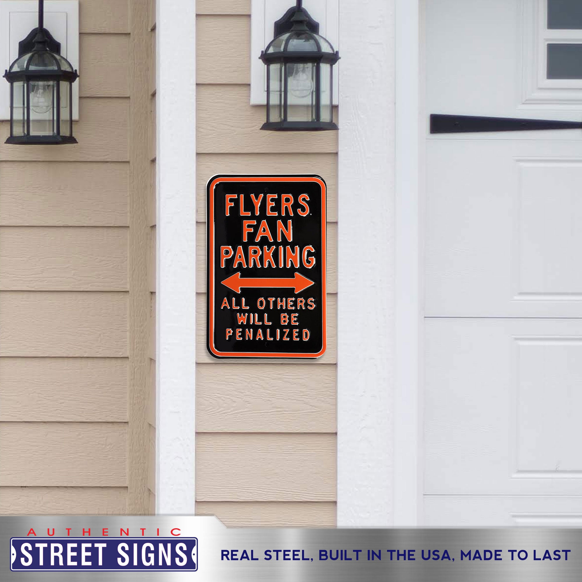 Philadelphia Flyers - ALL OTHER FANS PENALIZED - Embossed Steel Parking Sign