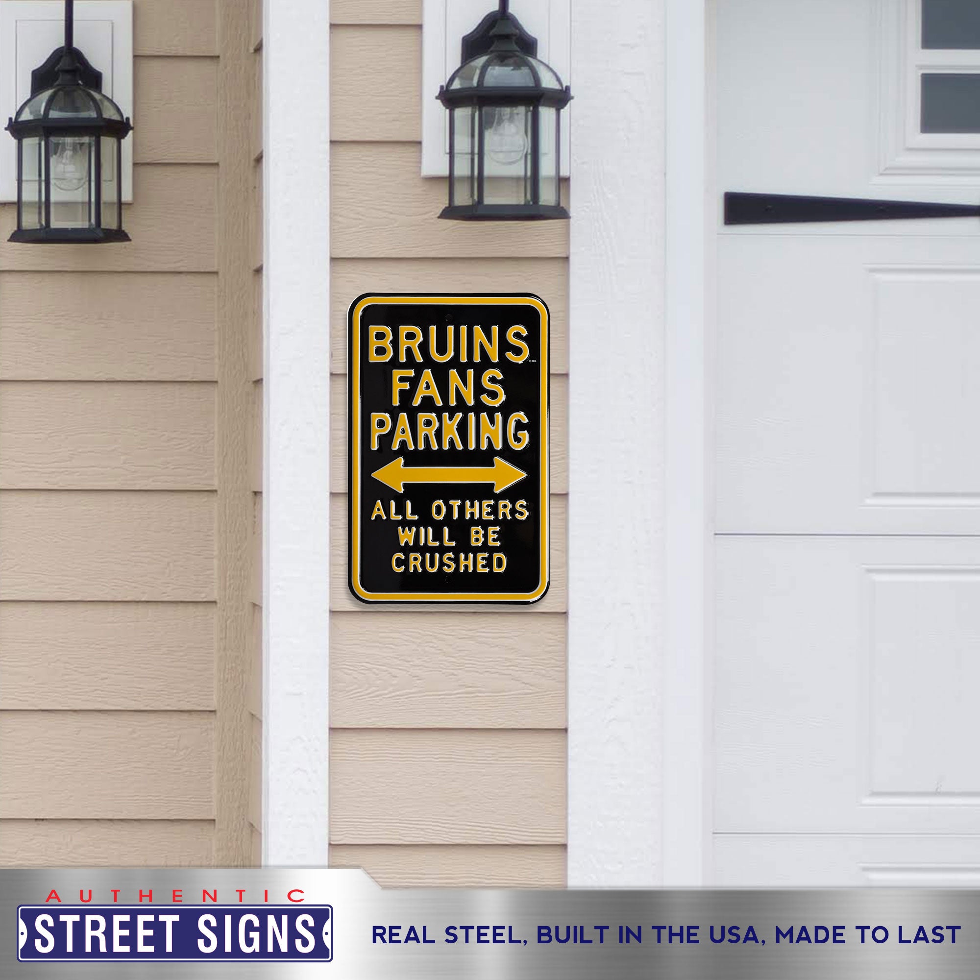 Boston Bruins - ALL OTHER FANS CRUSHED - Embossed Steel Parking Sign