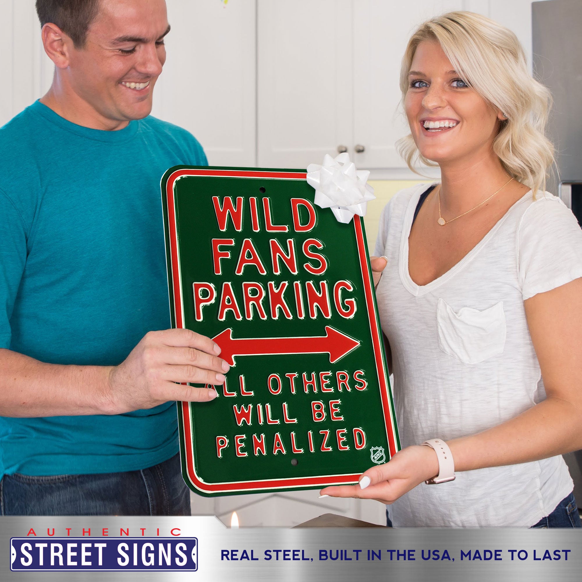 Minnesota Wild - ALL OTHER FANS PENALIZED - Embossed Steel Parking Sign