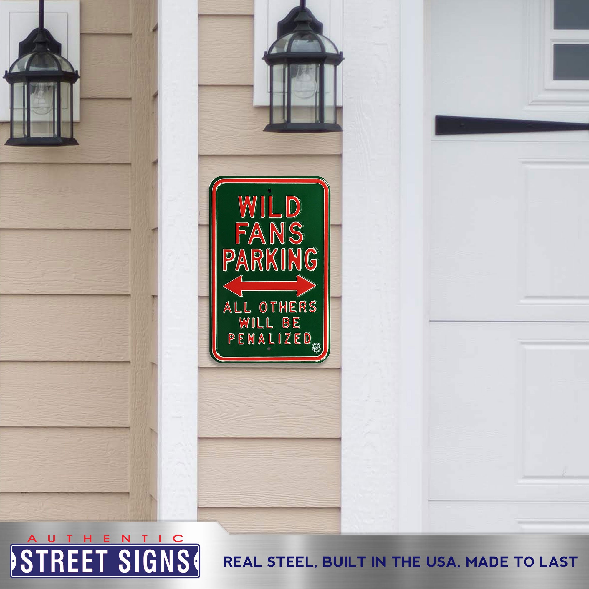 Minnesota Wild - ALL OTHER FANS PENALIZED - Embossed Steel Parking Sign