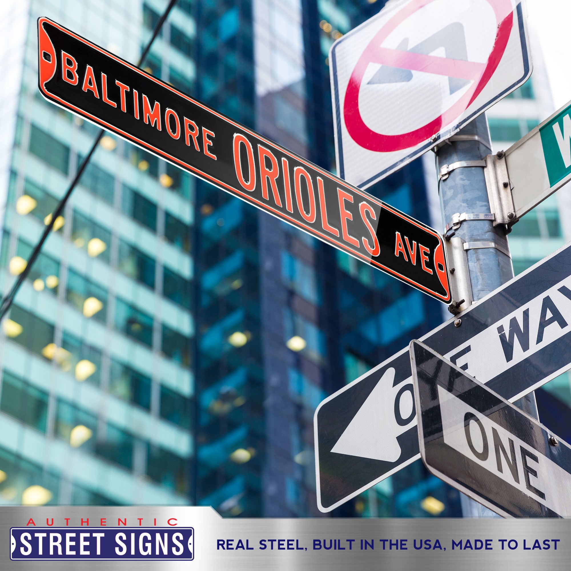 Baltimore Orioles - ORIOLES AVE - Embossed Steel Street Sign