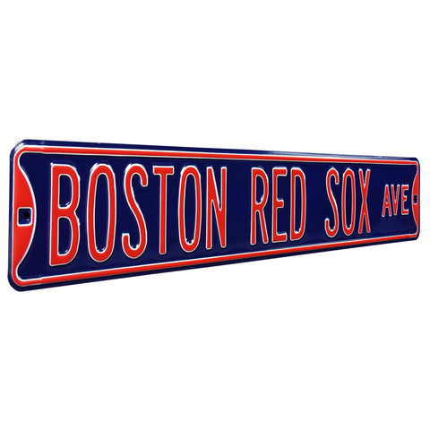Boston Red Sox - BOSTON RED SOX AVE - Navy Embossed Steel Street Sign