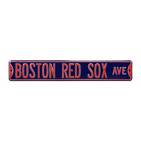 Boston Red Sox - BOSTON RED SOX AVE - Navy Embossed Steel Street Sign