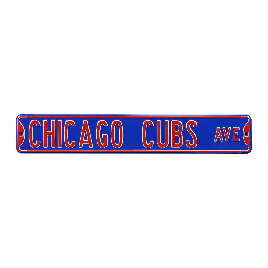 Chicago Cubs - CHICAGO CUBS AVE - Embossed Steel Street Sign