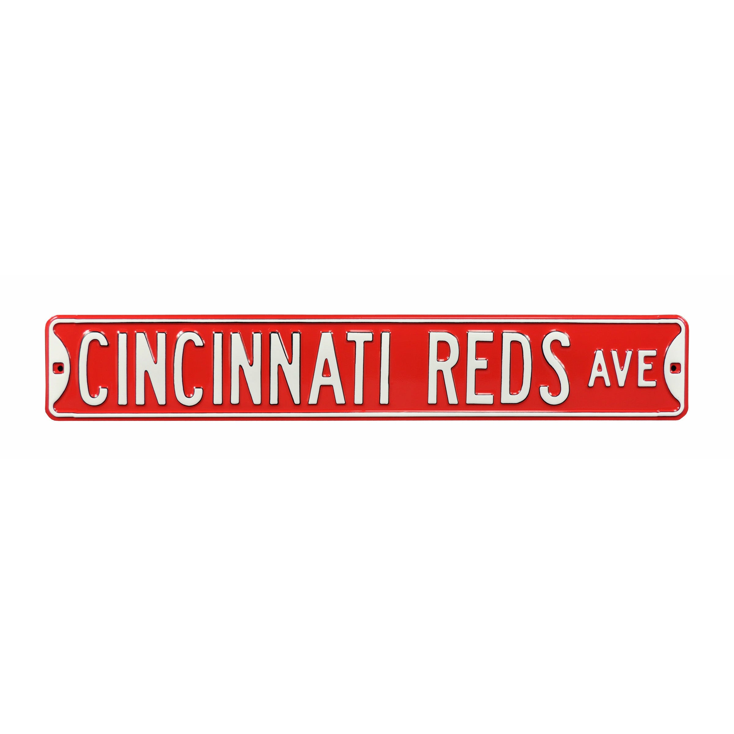 Cincinnati Reds - CINCINNATI REDS AVE - Embossed Steel Street Sign